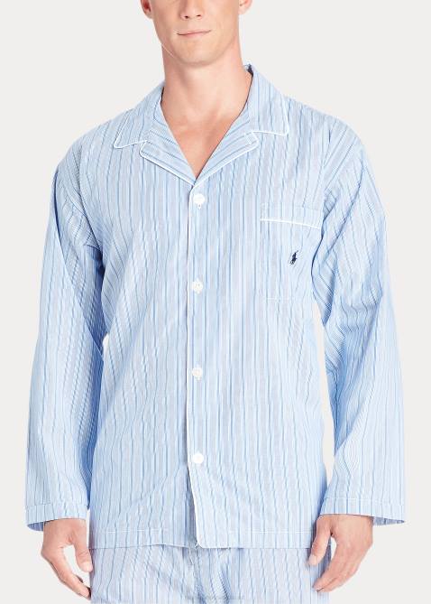 Men Ralph Lauren Stripe Broadcloth Pajama Shirt 4DJ2840 Andrew Stripe
