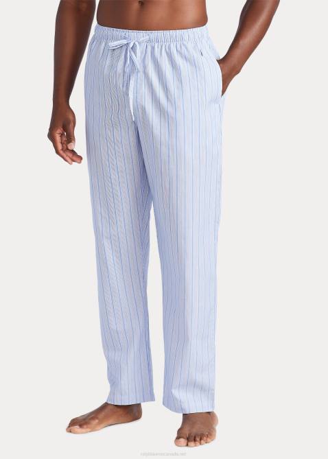 Men Ralph Lauren Striped Cotton Pajama Pant 4DJ21567 Andrew Stripe/Cruise Navy