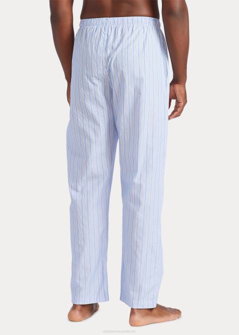 Men Ralph Lauren Striped Cotton Pajama Pant 4DJ21567 Andrew Stripe/Cruise Navy