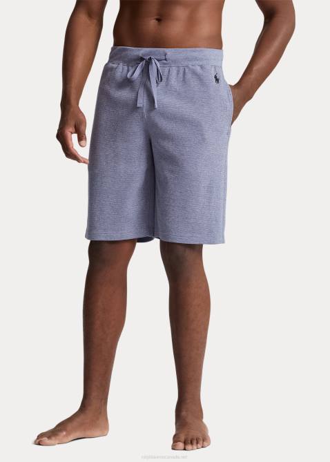 Men Ralph Lauren Waffle-Knit Sleep Short 4DJ2310 Old Royal/Black
