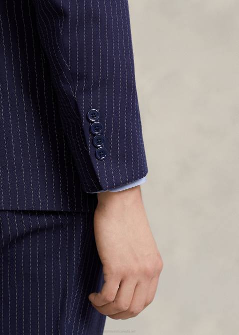 Men Ralph Lauren Polo Pinstripe Dobby 3-Piece Suit 4DJ21226 Navy/Cream