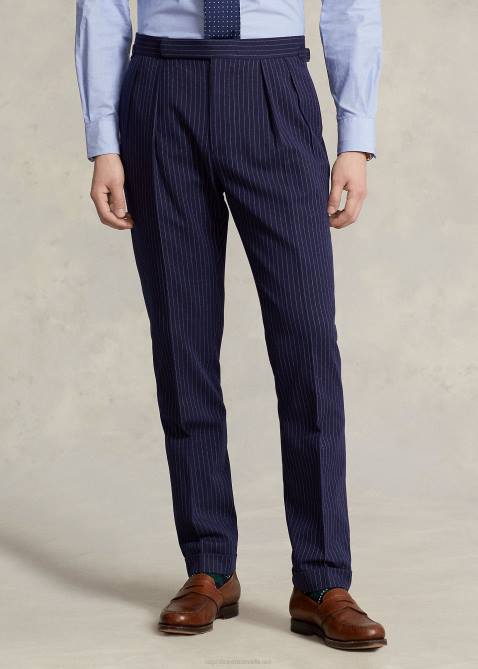 Men Ralph Lauren Polo Pinstripe Dobby 3-Piece Suit 4DJ21226 Navy/Cream
