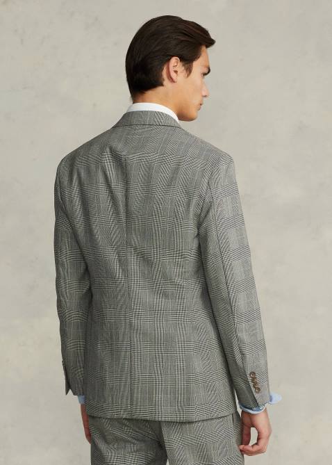Men Ralph Lauren Polo Soft Glen Plaid Wool Suit 4DJ28604 Black/Cream/Blue