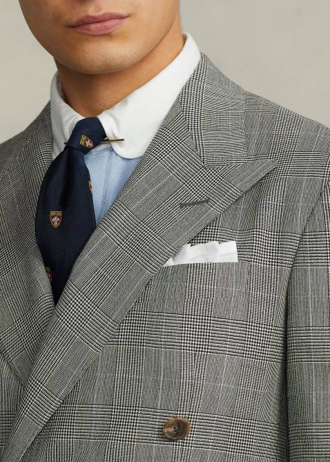 Men Ralph Lauren Polo Soft Glen Plaid Wool Suit 4DJ28604 Black/Cream/Blue