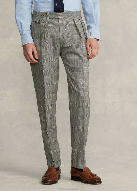 Men Ralph Lauren Polo Soft Glen Plaid Wool Suit 4DJ28604 Black/Cream/Blue