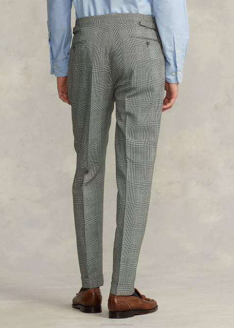 Men Ralph Lauren Polo Soft Glen Plaid Wool Suit 4DJ28604 Black/Cream/Blue