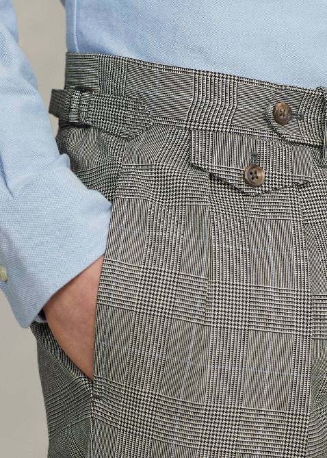 Men Ralph Lauren Polo Soft Glen Plaid Wool Suit 4DJ28604 Black/Cream/Blue