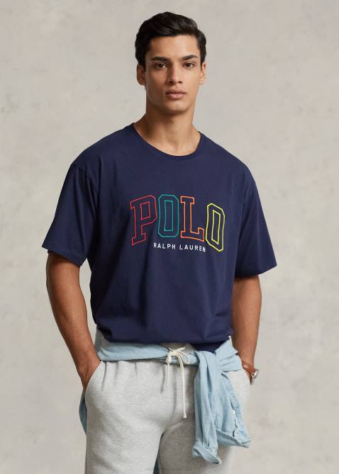 Men Ralph Lauren Big Fit Logo Jersey T-Shirt 4DJ2658 Cruise Navy