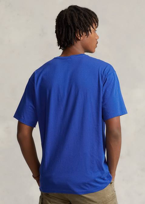 Men Ralph Lauren Big Fit Logo Jersey T-Shirt 4DJ2659 Sapphire Star