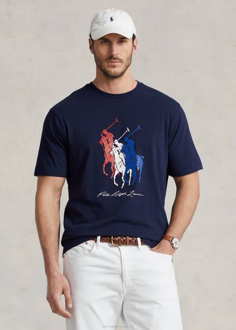 Men Ralph Lauren Big Pony Jersey T-Shirt 4DJ21477 Cruise Navy