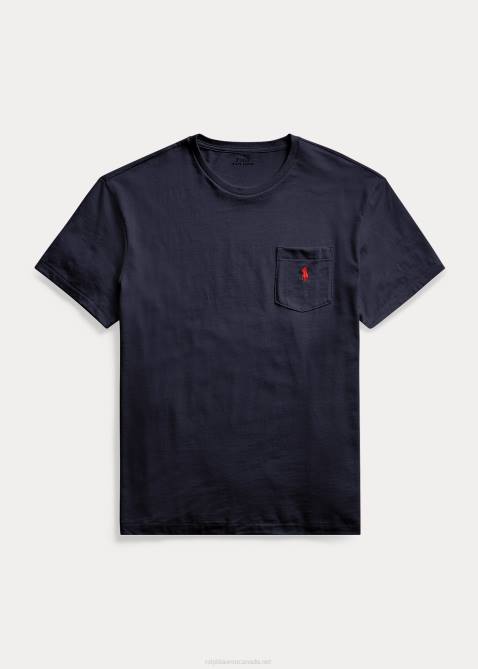 Men Ralph Lauren Jersey Pocket T-Shirt-All Fits 4DJ2247 Ink