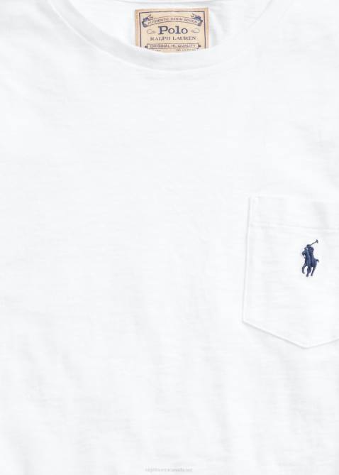 Men Ralph Lauren Jersey Pocket T-Shirt-All Fits 4DJ2248 White