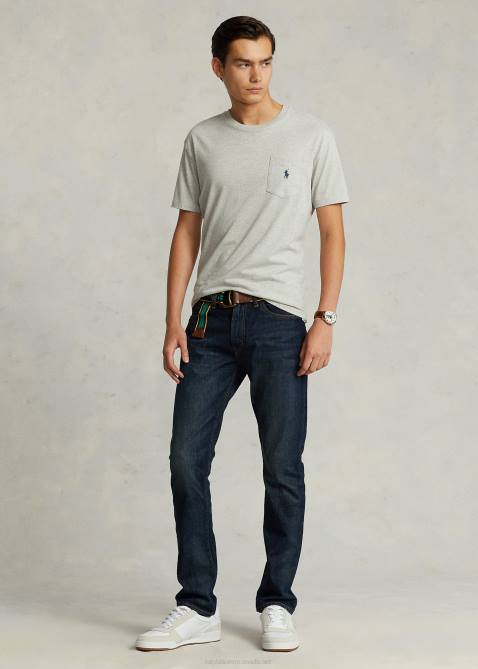 Men Ralph Lauren Jersey Pocket T-Shirt-All Fits 4DJ2249 Taylor Heather