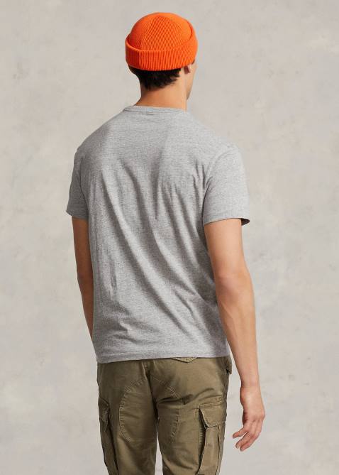 Men Ralph Lauren Jersey Pocket T-Shirt-All Fits 4DJ2250 Dark Vintage Heather