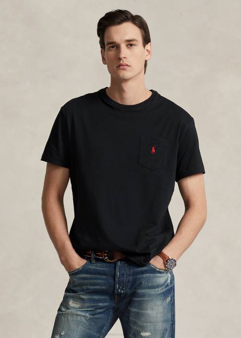 Men Ralph Lauren Jersey Pocket T-Shirt-All Fits 4DJ2251 RL Black