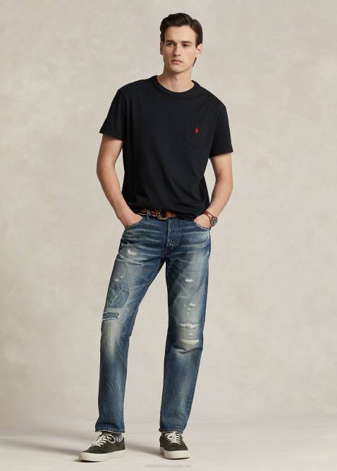 Men Ralph Lauren Jersey Pocket T-Shirt-All Fits 4DJ2251 RL Black