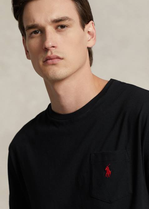 Men Ralph Lauren Jersey Pocket T-Shirt-All Fits 4DJ2251 RL Black