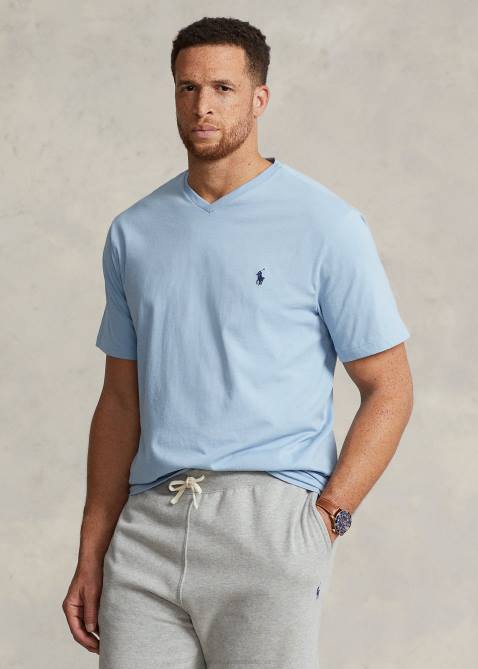 Men Ralph Lauren Jersey V-Neck T-Shirt 4DJ21414 Estate Blue