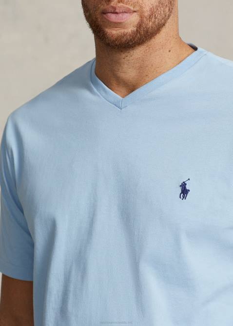 Men Ralph Lauren Jersey V-Neck T-Shirt 4DJ21414 Estate Blue