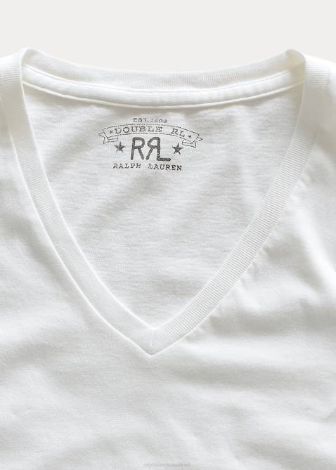 Men Ralph Lauren Jersey V-Neck T-Shirt 4DJ21690 White