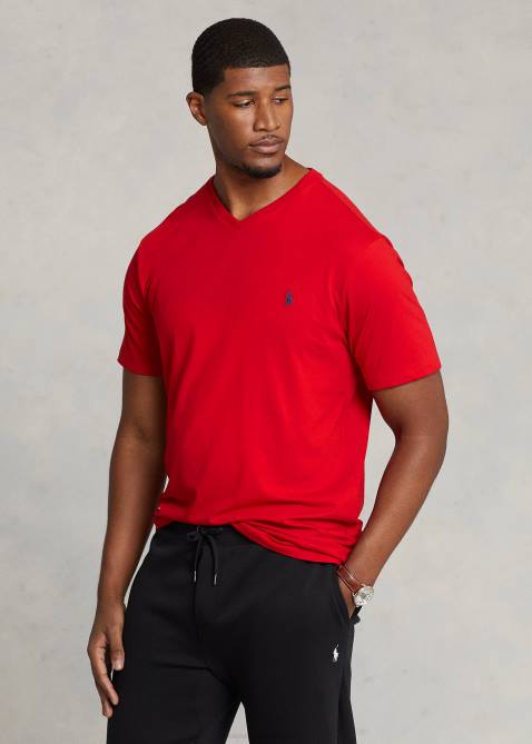 Men Ralph Lauren Jersey V-Neck T-Shirt 4DJ21841 Rl2000 Red