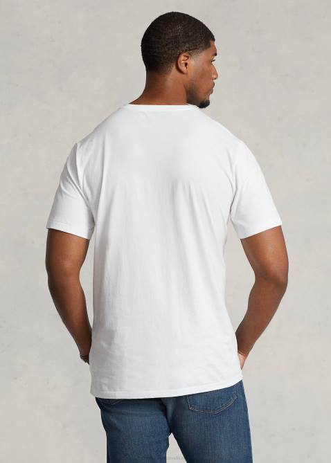 Men Ralph Lauren Jersey V-Neck T-Shirt 4DJ21843 White