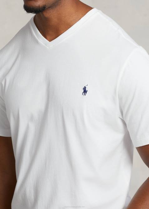 Men Ralph Lauren Jersey V-Neck T-Shirt 4DJ21843 White
