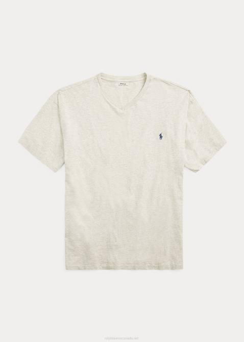 Men Ralph Lauren Jersey V-Neck T-Shirt 4DJ21844 New Grey Heather