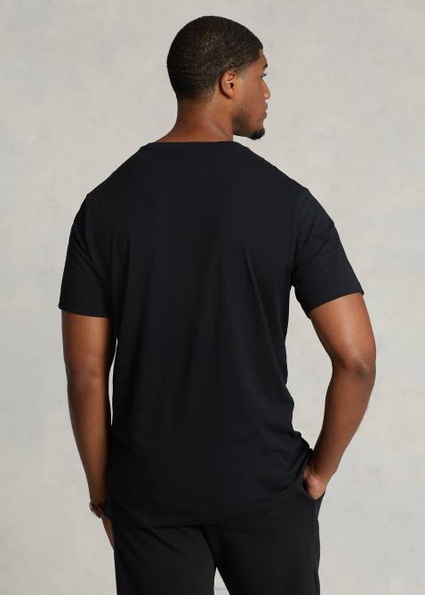 Men Ralph Lauren Jersey V-Neck T-Shirt 4DJ21845 RL Black