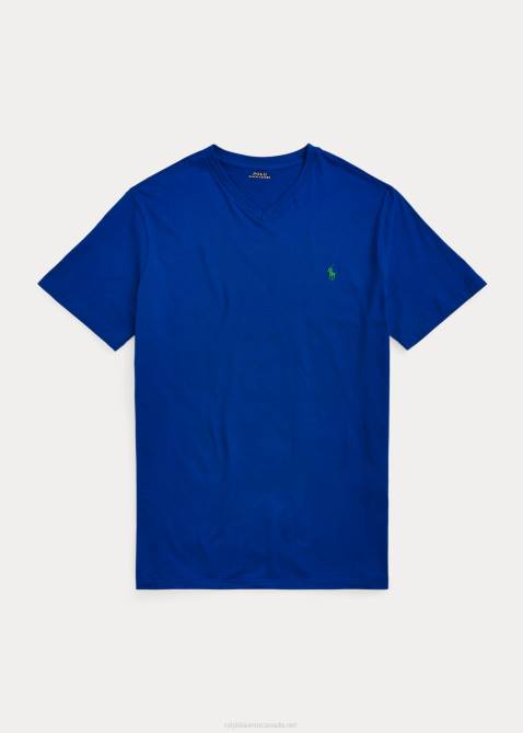 Men Ralph Lauren Jersey V-Neck T-Shirt 4DJ21846 Sapphire Star