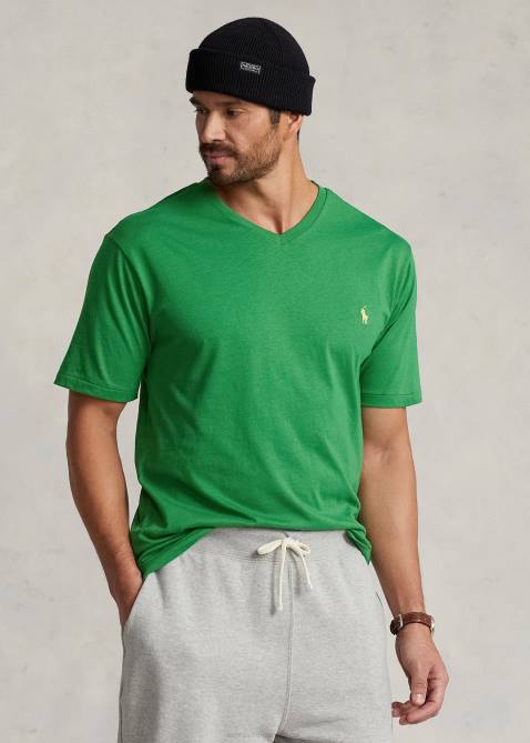 Men Ralph Lauren Jersey V-Neck T-Shirt 4DJ21848 Optic Green