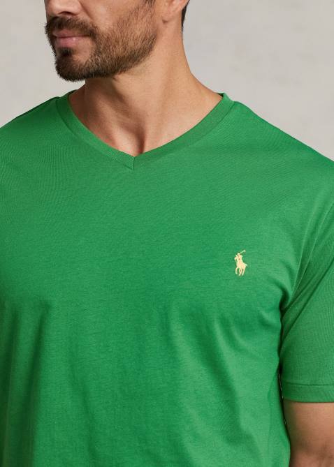 Men Ralph Lauren Jersey V-Neck T-Shirt 4DJ21848 Optic Green
