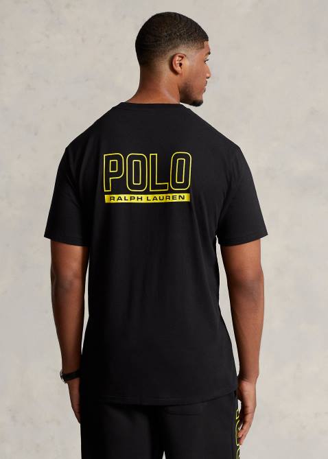 Men Ralph Lauren Logo Jersey Crewneck T-Shirt 4DJ21491 Black