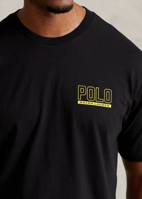 Men Ralph Lauren Logo Jersey Crewneck T-Shirt 4DJ21491 Black