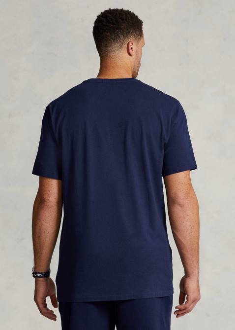 Men Ralph Lauren Logo Jersey T-Shirt 4DJ21501 Cruise Navy