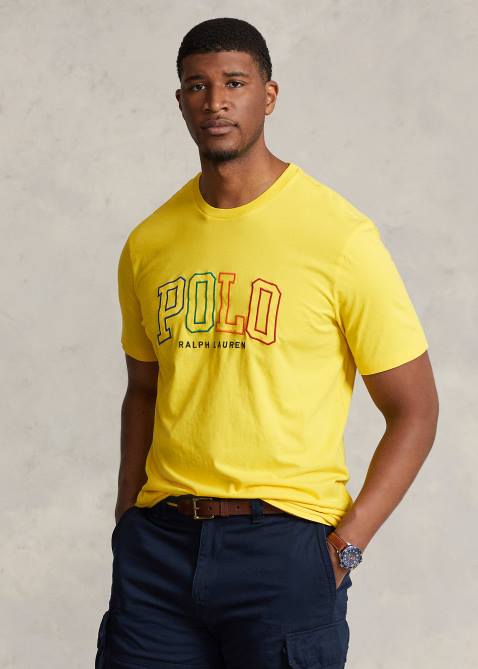 Men Ralph Lauren Logo Jersey T-Shirt 4DJ21503 Lemon Crush