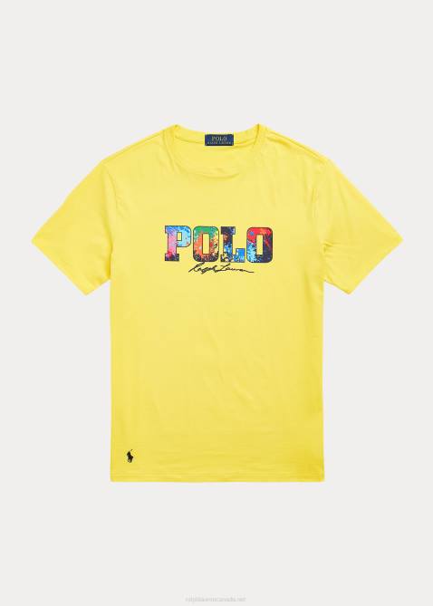 Men Ralph Lauren Logo Jersey T-Shirt 4DJ21561 Lemon Crush