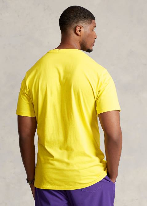 Men Ralph Lauren Logo Jersey T-Shirt 4DJ21561 Lemon Crush