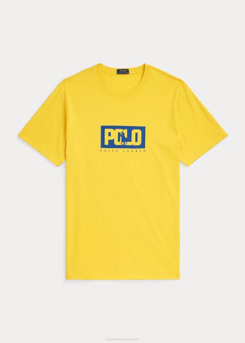 Men Ralph Lauren Logo Jersey T-Shirt 4DJ21623 Canary Yellow