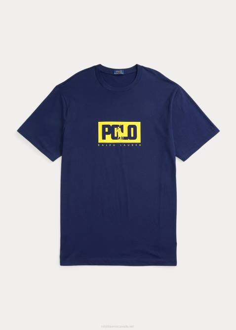 Men Ralph Lauren Logo Jersey T-Shirt 4DJ21624 Cruise Navy