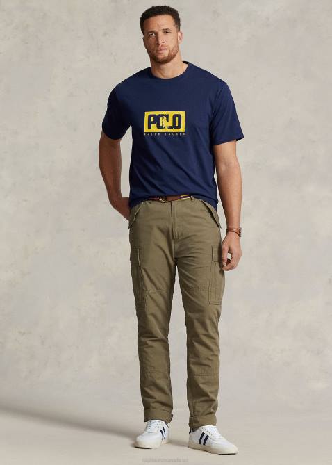 Men Ralph Lauren Logo Jersey T-Shirt 4DJ21624 Cruise Navy