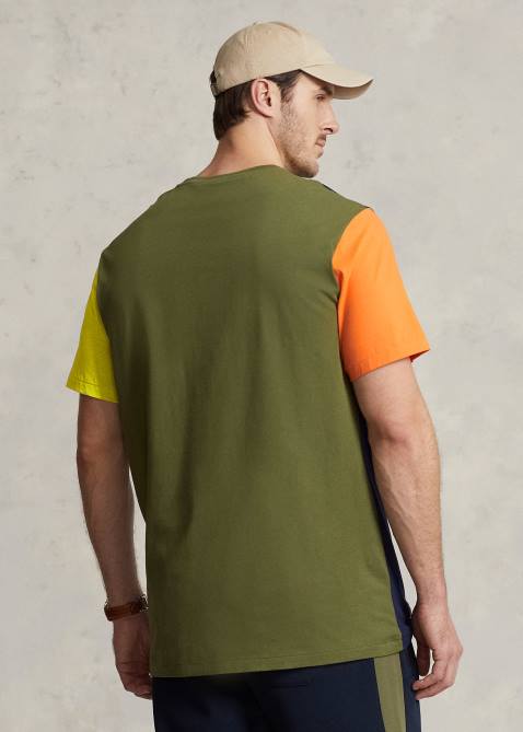 Men Ralph Lauren Polo Bear Color-Blocked Jersey T-Shirt 4DJ21328 Cruise Navy Bear