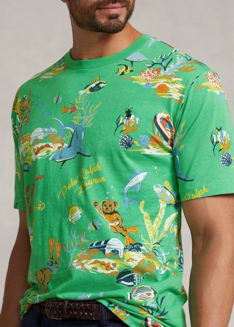 Men Ralph Lauren Polo Bear Jersey T-Shirt 4DJ21317 Green