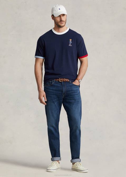 Men Ralph Lauren Polo Bear Jersey T-Shirt 4DJ21444 Cruise Navy Red