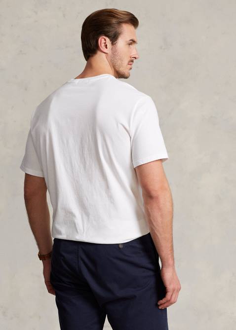 Men Ralph Lauren Polo Bear Jersey T-Shirt 4DJ21493 White Preppy Bear