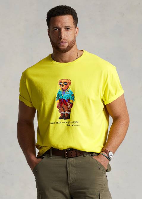 Men Ralph Lauren Polo Bear Jersey T-Shirt 4DJ21566 Laser Yellow Bear