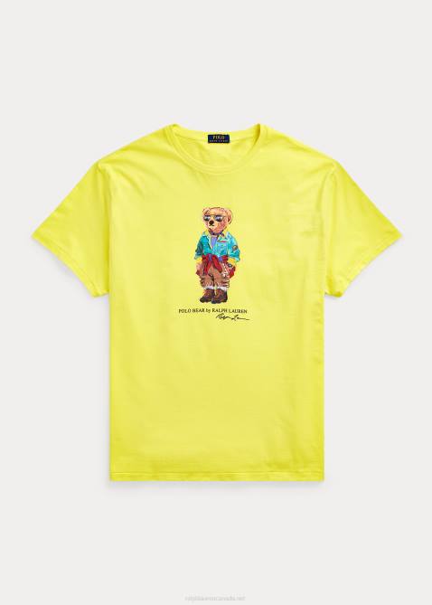 Men Ralph Lauren Polo Bear Jersey T-Shirt 4DJ21566 Laser Yellow Bear