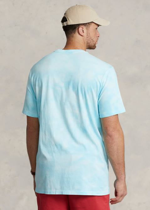 Men Ralph Lauren Polo Bear Tie-Dye Jersey T-Shirt 4DJ21813 Island Aqua Bear