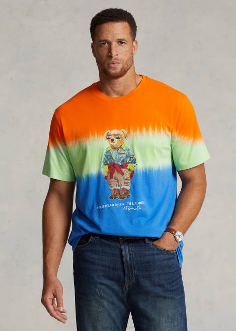 Men Ralph Lauren Polo Bear Tie-Dye T-Shirt 4DJ21364 Sapphire Star Bear