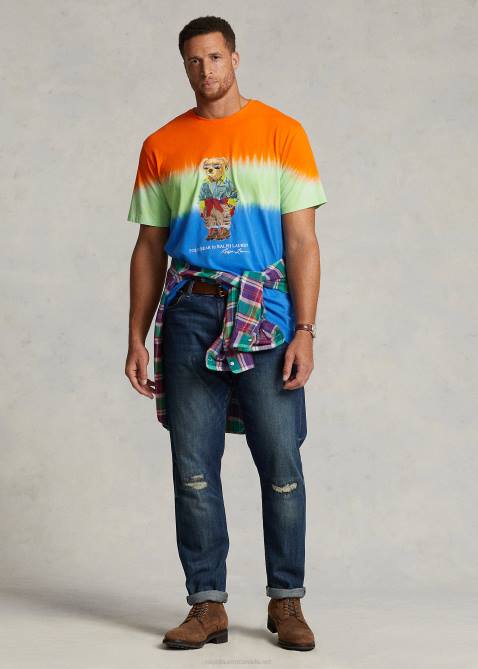 Men Ralph Lauren Polo Bear Tie-Dye T-Shirt 4DJ21364 Sapphire Star Bear